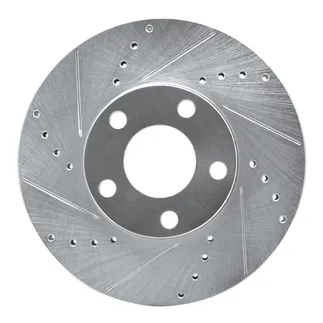 R1 Concepts EDZ-74017L Brake Rotor Drilled and Slotted Silver